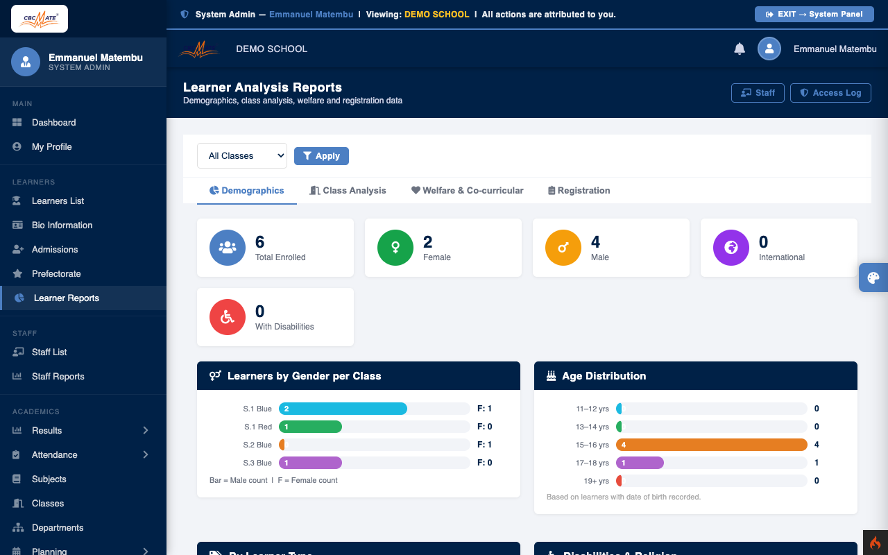 Reports section overview